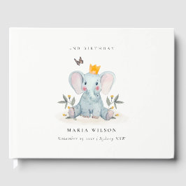 Jeglicher Geburtstag eines Elefanten aus Holz Gästebuch