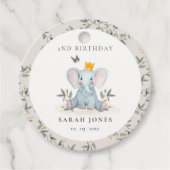 Jeglicher Geburtstag eines Elefanten aus Holz Geschenkanhänger (Vorderseite)