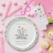 Jeglicher Geburtstag eines Elefanten aus Holz Pappteller (Party)