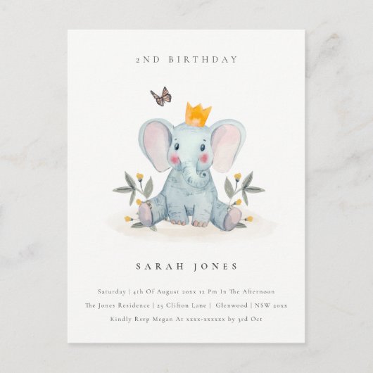 Jeglicher Geburtstag eines Elefanten aus Holz Postkarte (Vorderseite)