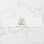 Jeglicher Geburtstag eines Elefanten aus Holz Wasserflaschenetikett (Einzelnes Label)