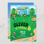 Jeglicher Geburtstag eines überdachten Spielplatze Einladung (Vorne/Hinten)