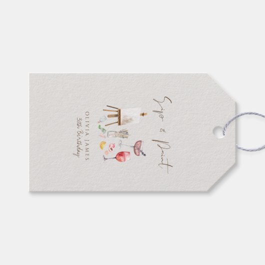 Jeglicher Geburtstag Geschenkanhänger (Vorderseite (Horizontal))