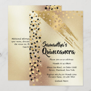 Jeglicher Geburtstag Gold Glitzer Black Confetti C Einladung