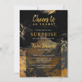 Jeglicher Geburtstag jubelt schwarzes Gold Einladung (Vorderseite)