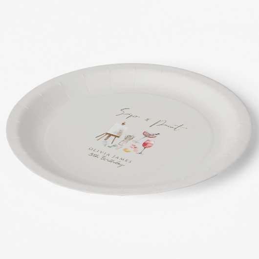 Jeglicher Geburtstag Pappteller (Schrägansicht)