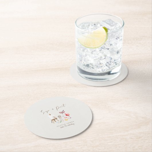 Jeglicher Geburtstag Runder Pappuntersetzer (Vor Ort)