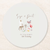 Jeglicher Geburtstag Runder Pappuntersetzer (Vorderseite)