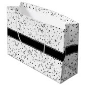 Jeglicher Geburtstag - Schwarz/Weiß-Party Große Geschenktüte (Rückseite Schrägansicht)