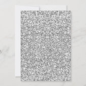 Jeglicher Geburtstag Silber Glitzer Rosa Rosen Einladung (Rückseite)