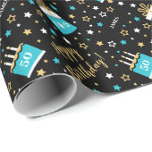 Jeglicher gelungener Geburtstagskuchen Aquamarin B Geschenkpapier (Rolleneckpunkt)