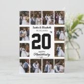 Jeglicher glücklicher Jahrestag 12 FotoCollage Feiertagskarte (Stehend Vorderseite)