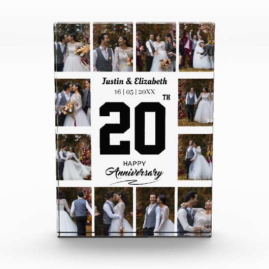 Jeglicher glücklicher Jahrestag 12 FotoCollage Fotoblock (Vorderseite)