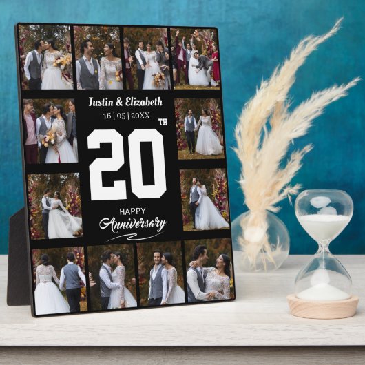 Jeglicher glücklicher Jahrestag 12 FotoCollage Fotoplatte (Seite)