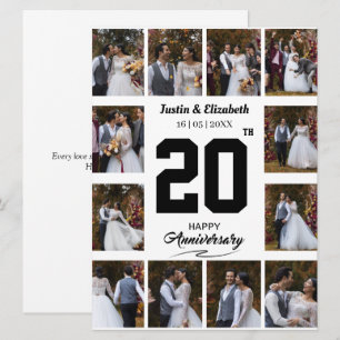 Jeglicher glücklicher Jahrestag 12 FotoCollage Karte