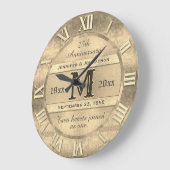 Jeglicher goldener Hochzeitstag Große Wanduhr (Winkel)