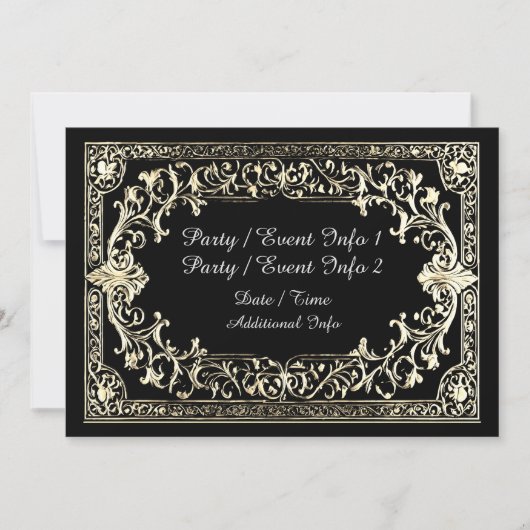 Jeglicher Goldrahmen Einladung (Vorderseite)