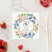 Jeglicher Hochzeitstag (50) Gold Frame Berries Serviette (Beispiel)