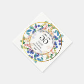 Jeglicher Hochzeitstag (55) Gold Frame Berries Serviette (Ecke)