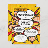 Jeglicher Hochzeitstag Comic zum Retro-Retro Ankündigungspostkarte (Vorne/Hinten)