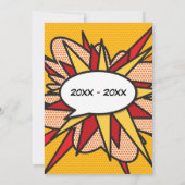 Jeglicher Hochzeitstag Comic zum Retro-Retro Einladung (Rückseite)