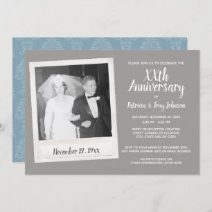 Jeglicher Hochzeitstag mit Vintagem Foto Einladung