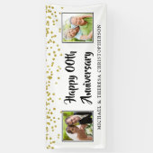 Jeglicher Jubiläum Dann & Jetzt Fotos Gold Confett Banner (Vertikal)