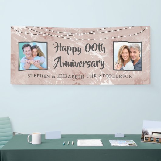 Jeglicher Jubiläum Dann & Jetzt Fotos Rose Gold Ma Banner (Messe)