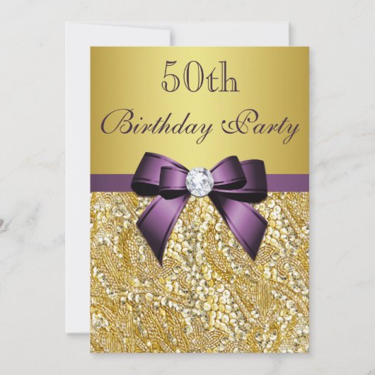 Jeglicher Lila Bogen von Imitat-Sequenzen für Gebu Einladung (Vorderseite)