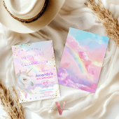 Jeglicher magischer Regenbogen Einhorn Gold Geburt Einladung