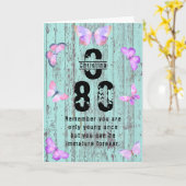 Jeglicher Name Monogram Funny 80. Geburtstag Gruß Karte (Gelbe Blume)