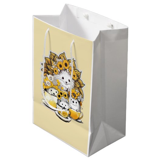 Jeglicher Niedlicher Igel Mittlere Geschenktüte (Vorderseite Schrägansicht)