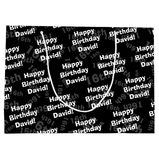 Jeglicher personalisierter Geburtstag Große Geschenktüte (Rückseite)