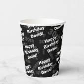 Jeglicher personalisierter Geburtstag Pappbecher (Rückseite)