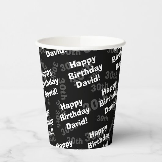Jeglicher personalisierter Geburtstag Pappbecher (Links)