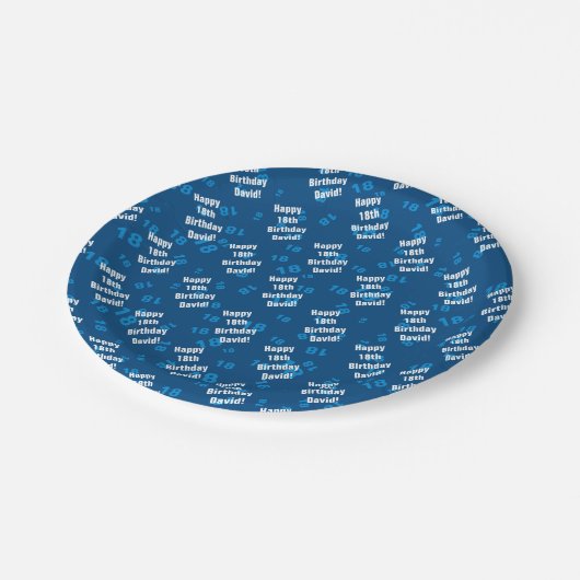 Jeglicher personalisierter Geburtstag Pappteller (Schrägansicht)