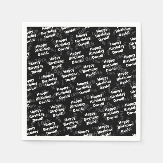 Jeglicher personalisierter Geburtstag Serviette (Vorderseite)