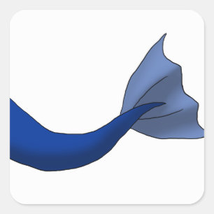 Jeglicher Schwanz mit Farbmaid mit weißem Hintergr Quadratischer Aufkleber