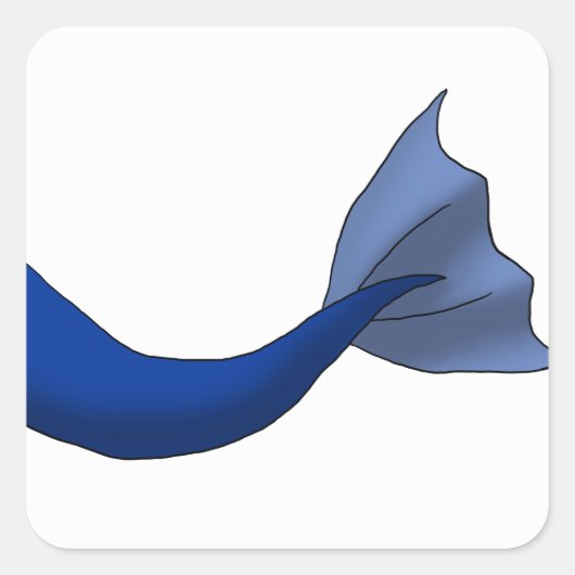 Jeglicher Schwanz mit Farbmaid mit weißem Hintergr Quadratischer Aufkleber (Vorderseite)