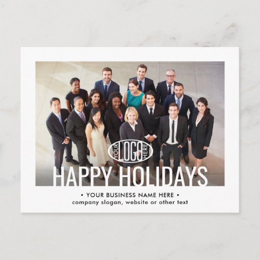 Jeglicher Text-Business-Werbespot für 2 Fotos Ankündigungspostkarte (Vorderseite)