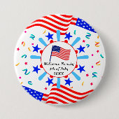 Jeglicher Text USA Flag Independence Day 4. Juli Button (Vorderseite)