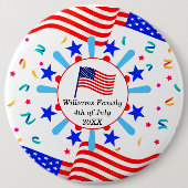 Jeglicher Text USA Flag Independence Day 4. Juli Button (Vorderseite)