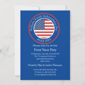 Jeglicher Text USA Flag Independence Day 4. Juli Einladung (Vorderseite)