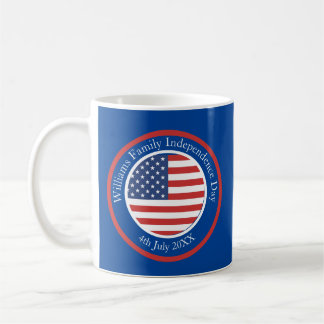 Jeglicher Text USA Flag Independence Day 4. Juli Kaffeetasse