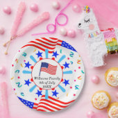 Jeglicher Text USA Flag Independence Day 4. Juli Pappteller (Party)