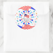 Jeglicher Text USA Flag Independence Day 4. Juli Runder Aufkleber (Tasche)