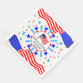 Jeglicher Text USA Flag Independence Day 4. Juli Serviette (Ecke)