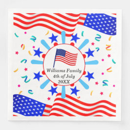 Jeglicher Text USA Flag Independence Day 4. Juli Serviette