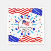 Jeglicher Text USA Flag Independence Day 4. Juli Serviette (Vorderseite)