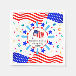 Jeglicher Text USA Flag Independence Day 4. Juli Serviette